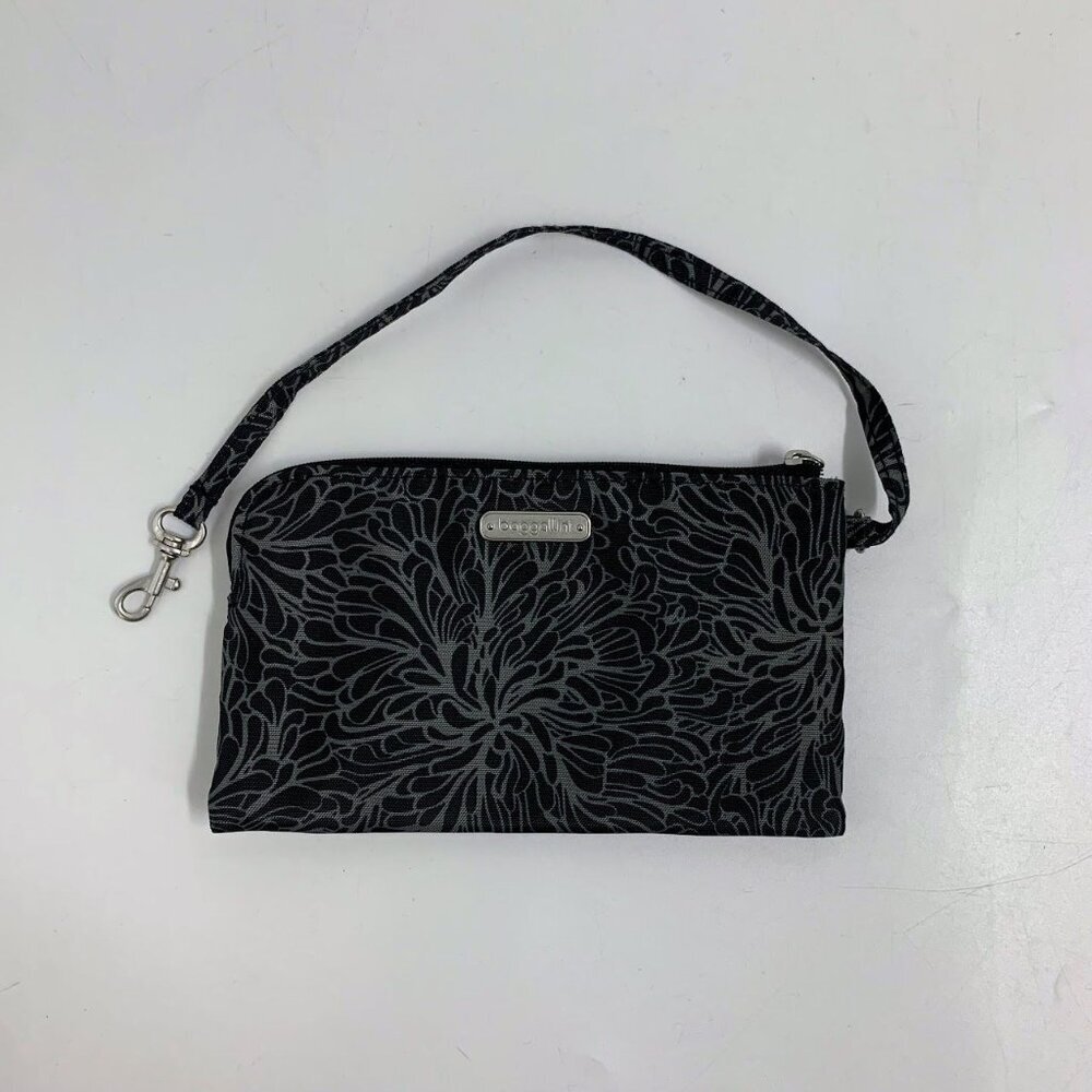 Baggallini Women's On The Go Daily RFID Pouch Floral Zip Wristlet Purse